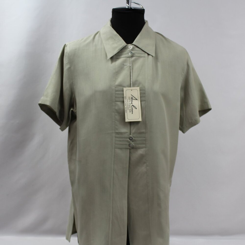 Anna Carson 100%‎ Silk Tunic Sage Size Medium NWT